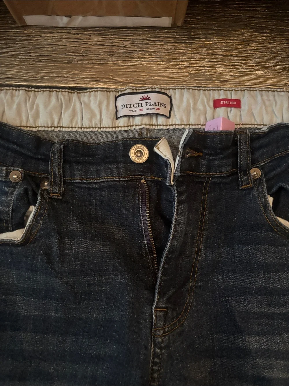 Stitch Plains  Dark Blue Straight Jeans 34/30